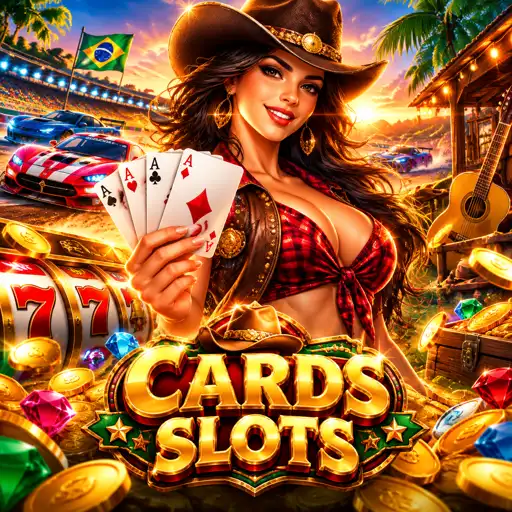 Card da categoria de slots online com caça-níqueis coloridos