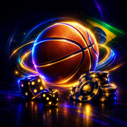 Quadra de basquete com placar de aposta NBA em destaque
